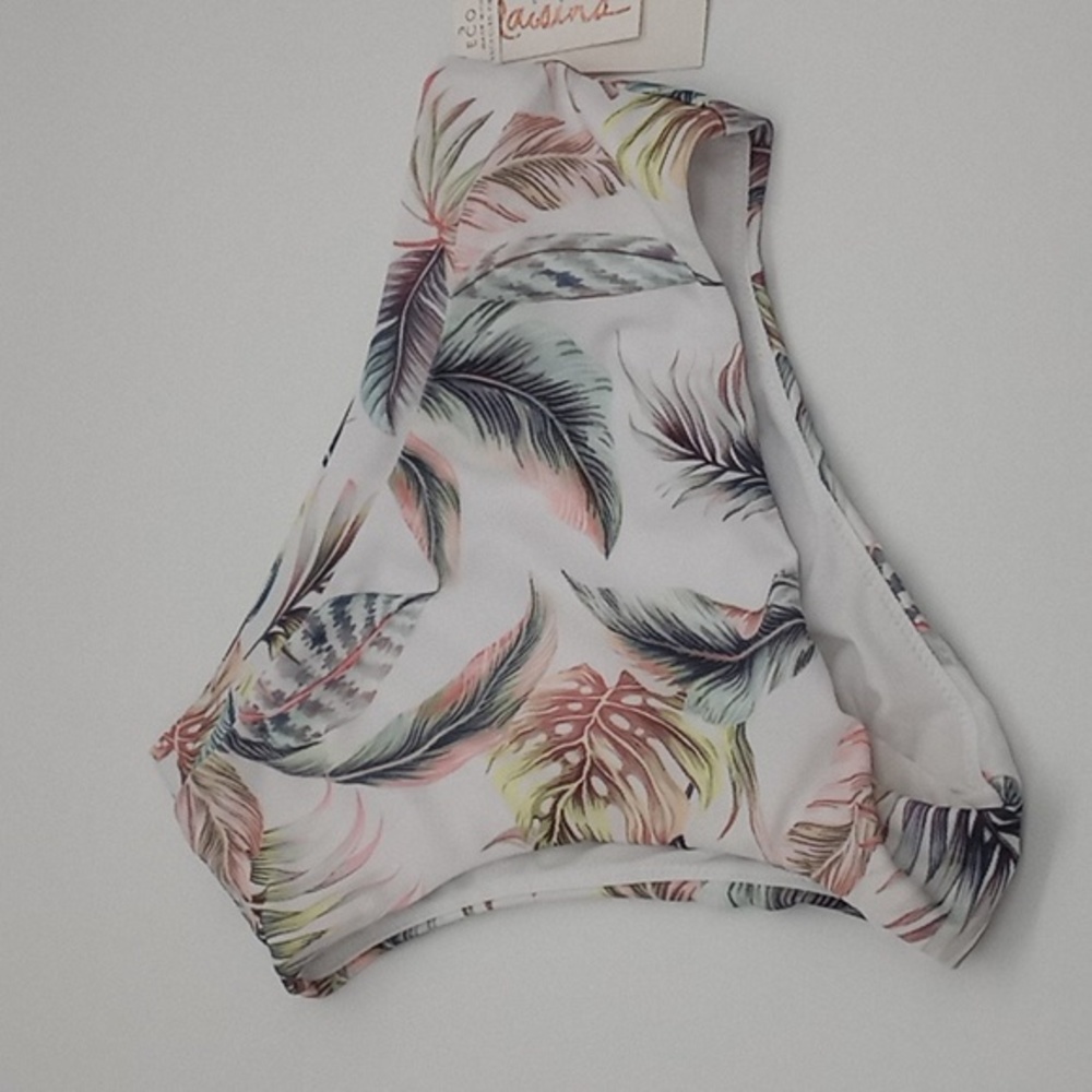 Raisins Tropics High Waist Bikini Swim Bottoms‎ White S